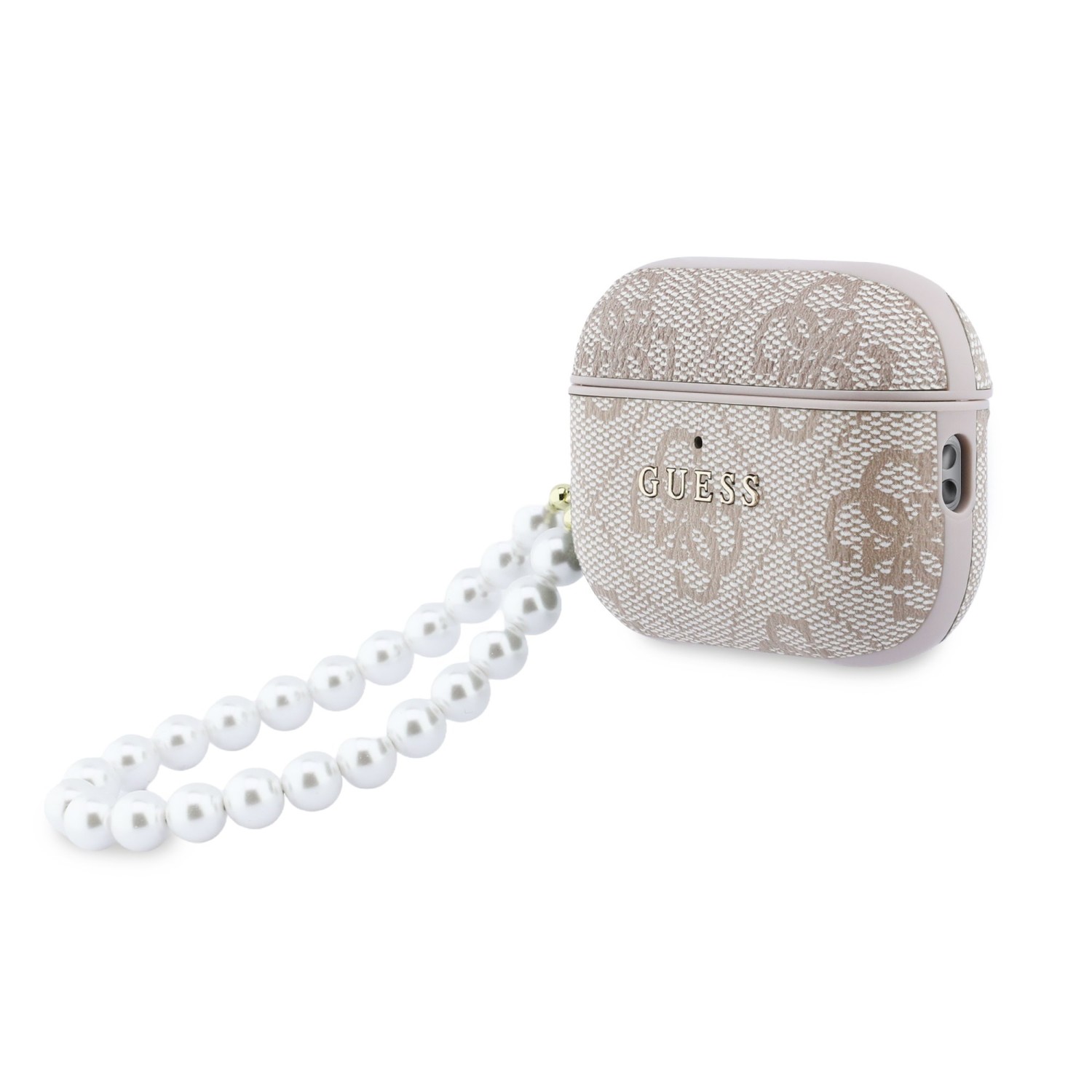 Guess PU 4G Classic Logo Pearl Strap Pouzdro pro AirPods Pro 3 Pink