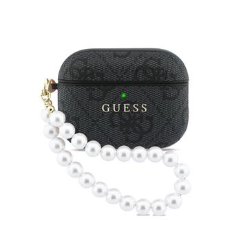 Pouzdro Guess PU 4G Classic Logo Pearl Strap pro AirPods Pro 3, černá