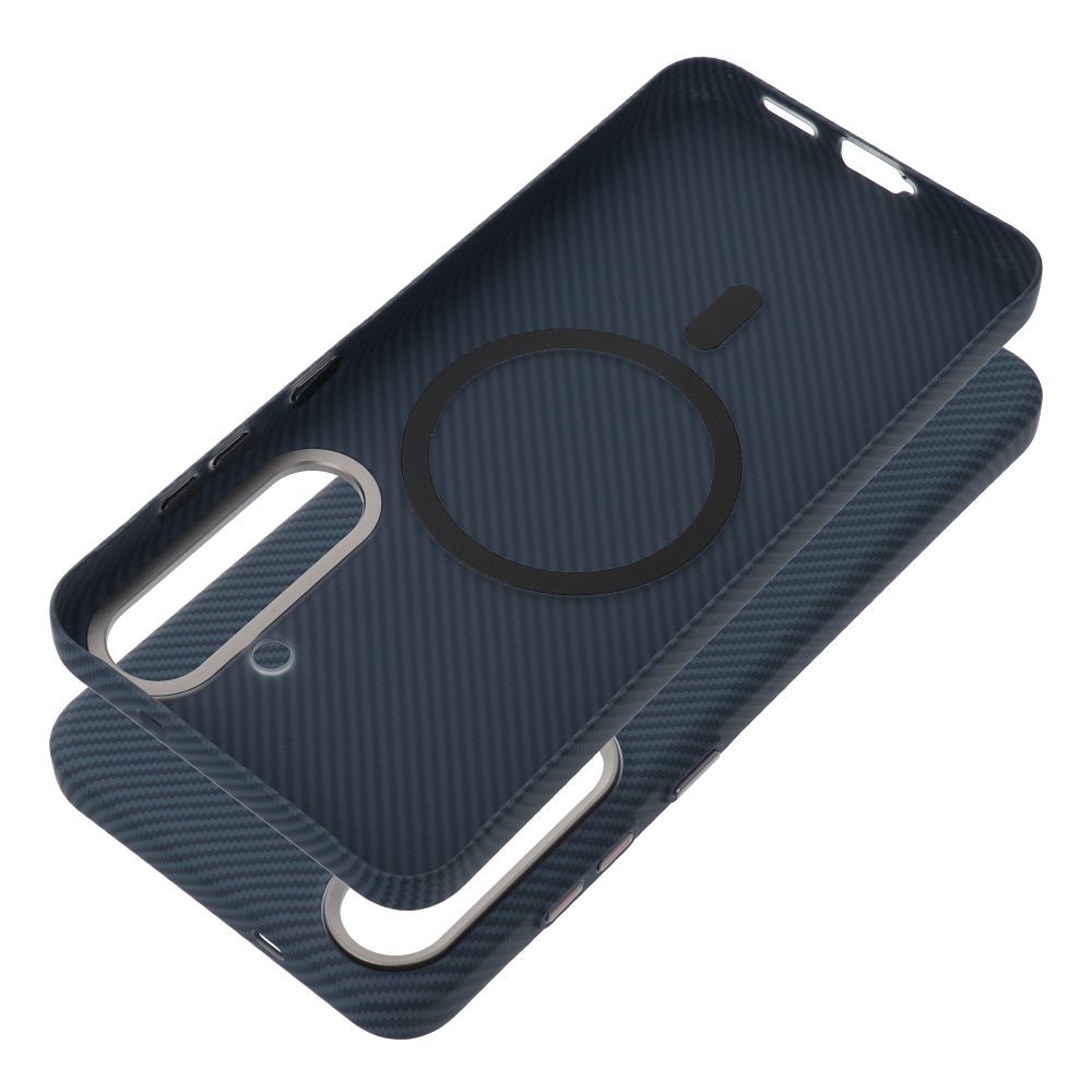 Pouzdro Case KEVLAR compatible with MagSafe pro Samsung Galaxy A56, modrá
