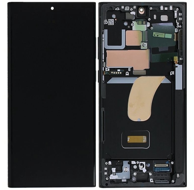 LCD display + dotyková deska + přední kryt pro Samsung Galaxy S24 Ultra, black