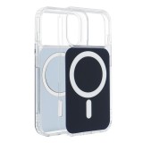 CLEAR FUSION MAG COVER Case compatible with MagSafe for IPHONE 16 Pro navy blue