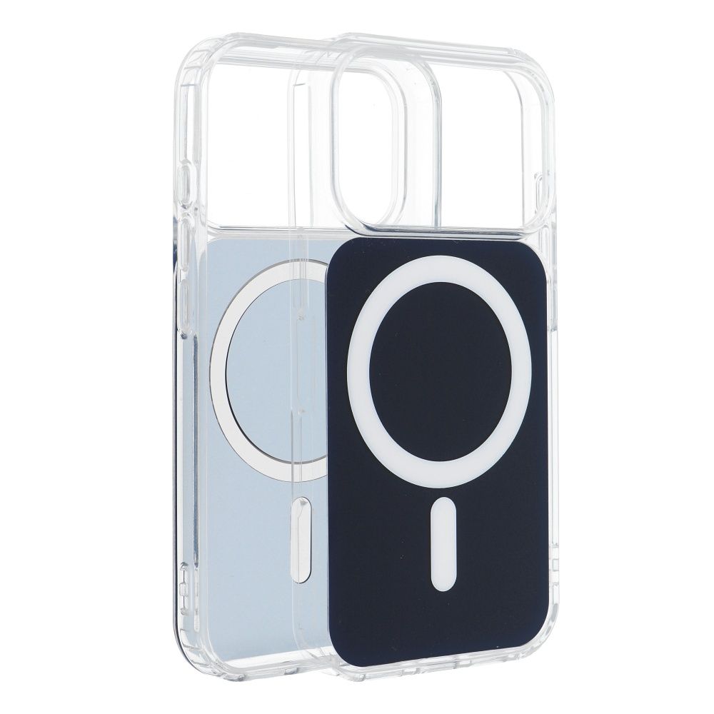 CLEAR FUSION MAG COVER Case compatible with MagSafe for IPHONE 16 Pro navy blue