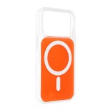 CLEAR FUSION MAG COVER Case compatible with MagSafe for IPHONE 17 Pro Max hermes orange