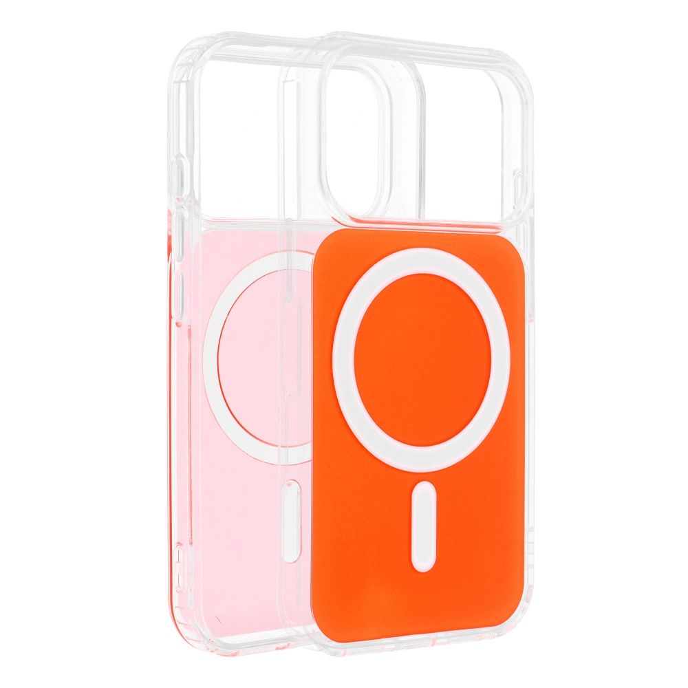 CLEAR FUSION MAG COVER Case compatible with MagSafe for IPHONE 17 hermes orange