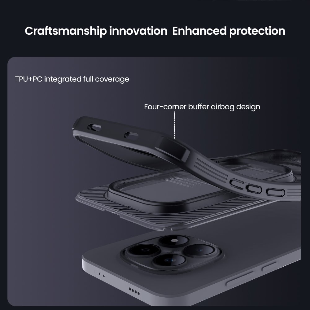 Nillkin CamShield PRO Zadní Kryt pro Xiaomi Redmi Note 15 Pro+ 5G Transparent Black