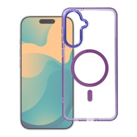 Zadný kryt Case FRAME CLEAR HYBRID MAG COVER compatible with MagSafe pre Samsung Galaxy A57, fialová