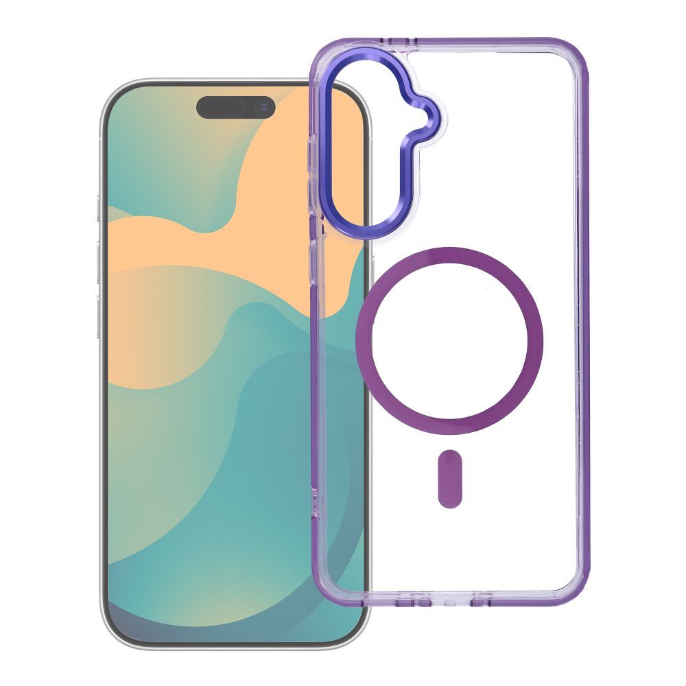 Case FRAME CLEAR HYBRID MAG COVER compatible with MagSafe for SAMSUNG A57 purple
