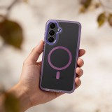 Case FRAME CLEAR HYBRID MAG COVER compatible with MagSafe for SAMSUNG A37 purple