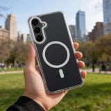 Case FRAME CLEAR HYBRID MAG COVER compatible with MagSafe for SAMSUNG A36 transparent