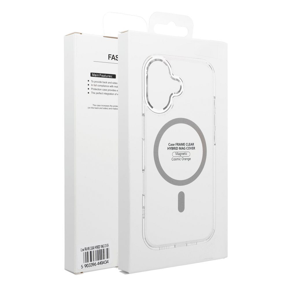 Case FRAME CLEAR HYBRID MAG COVER compatible with MagSafe for SAMSUNG A36 transparent