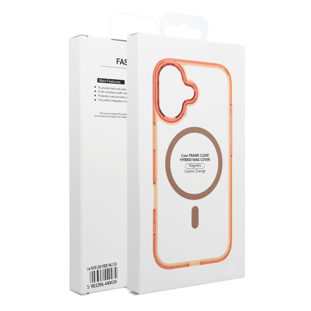 Case FRAME CLEAR HYBRID MAG COVER compatible with MagSafe for HONOR 400 hermes orange