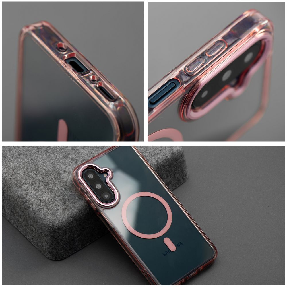 Case FRAME CLEAR HYBRID MAG COVER compatible with MagSafe for SAMSUNG S26 Ultra powder pink