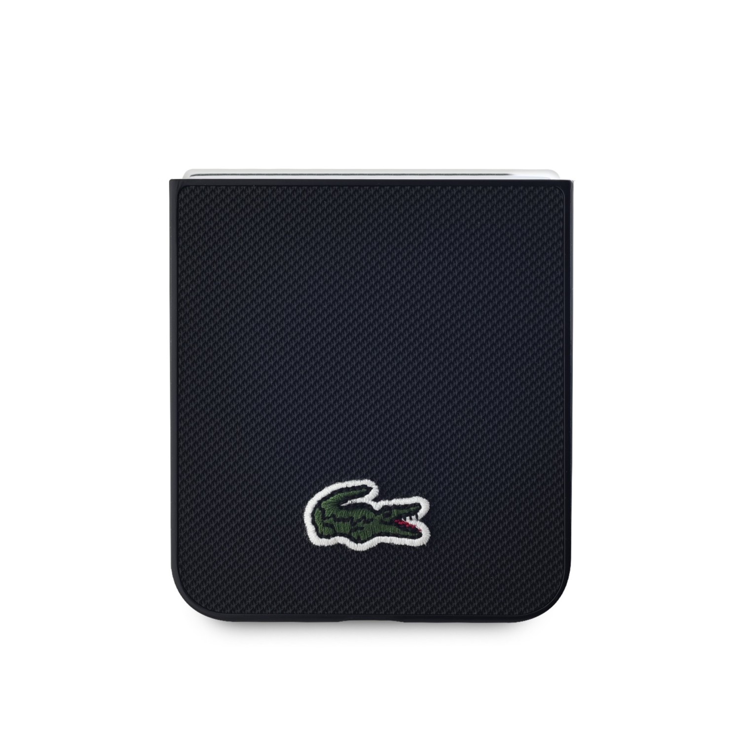 Lacoste Iconic Petit Pique Woven Logo MagSafe Zadní Kryt pro Samsung Galaxy Z Flip 6/7 FE Black