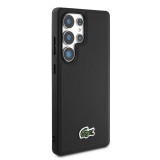 Lacoste Iconic Petit Pique Woven Logo MagSafe Zadní Kryt pro Samsung Galaxy S25 Ultra Black