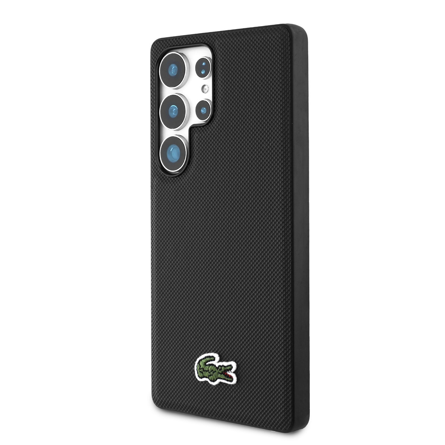 Lacoste Iconic Petit Pique Woven Logo MagSafe Zadní Kryt pro Samsung Galaxy S25 Ultra Black