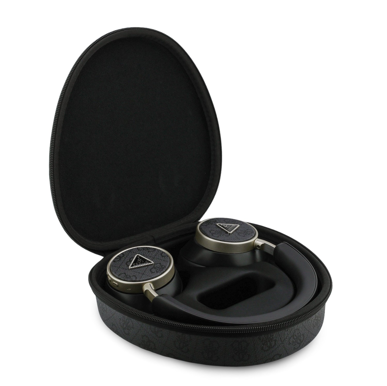 Guess PU 4G Triangle Logo ENC Bezdrátová Sluchátka Black