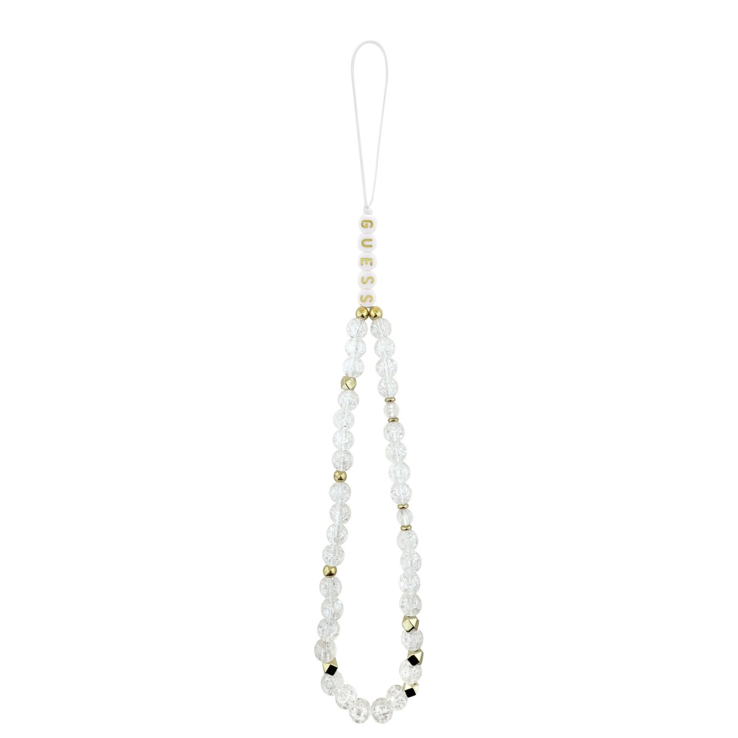 Guess IML Glitter Script Strap MagSafe Zadní Kryt pro iPhone 17 Pro Transparent