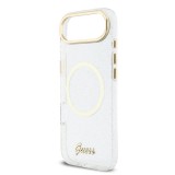Guess IML Glitter Script Strap MagSafe Zadní Kryt pro iPhone Air Transparent