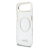 Guess IML Glitter Script Strap MagSafe Zadní Kryt pro iPhone Air Transparent