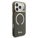 Guess IML Glitter Script Strap MagSafe Zadní Kryt pro iPhone 17 Pro Max Black