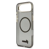 Guess IML Glitter Script Strap MagSafe Zadní Kryt pro iPhone Air Black