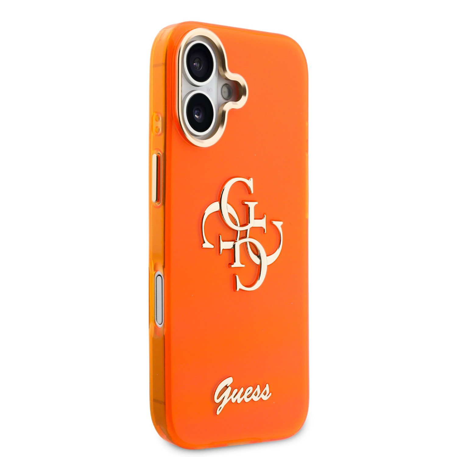Guess IML 4G Script Metal Logo Zadní Kryt pro iPhone 17 Orange
