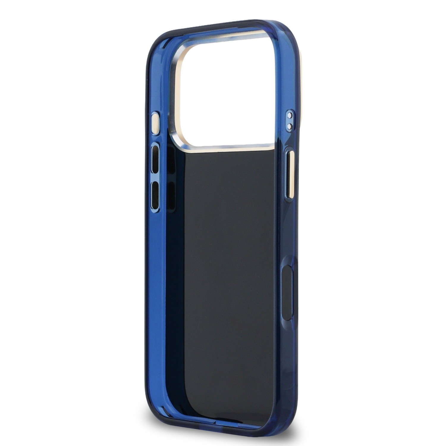 Guess IML 4G Script Metal Logo Zadní Kryt pro iPhone 17 Pro Max Blue