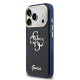 Guess IML 4G Script Metal Logo Zadní Kryt pro iPhone 17 Pro Blue