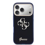 Guess IML 4G Script Metal Logo Zadní Kryt pro iPhone 17 Pro Blue