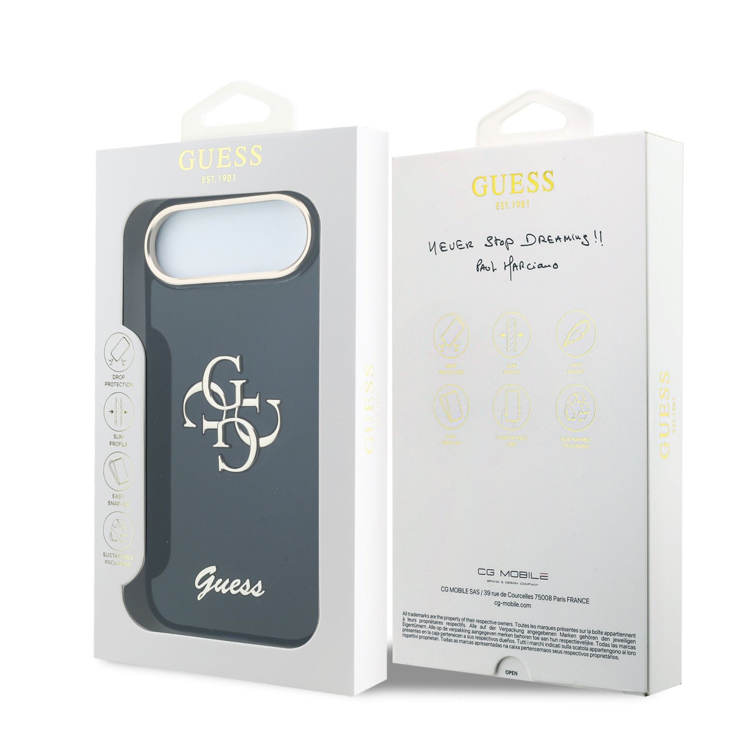 Guess IML 4G Script Metal Logo Zadní Kryt pro iPhone Air Blue