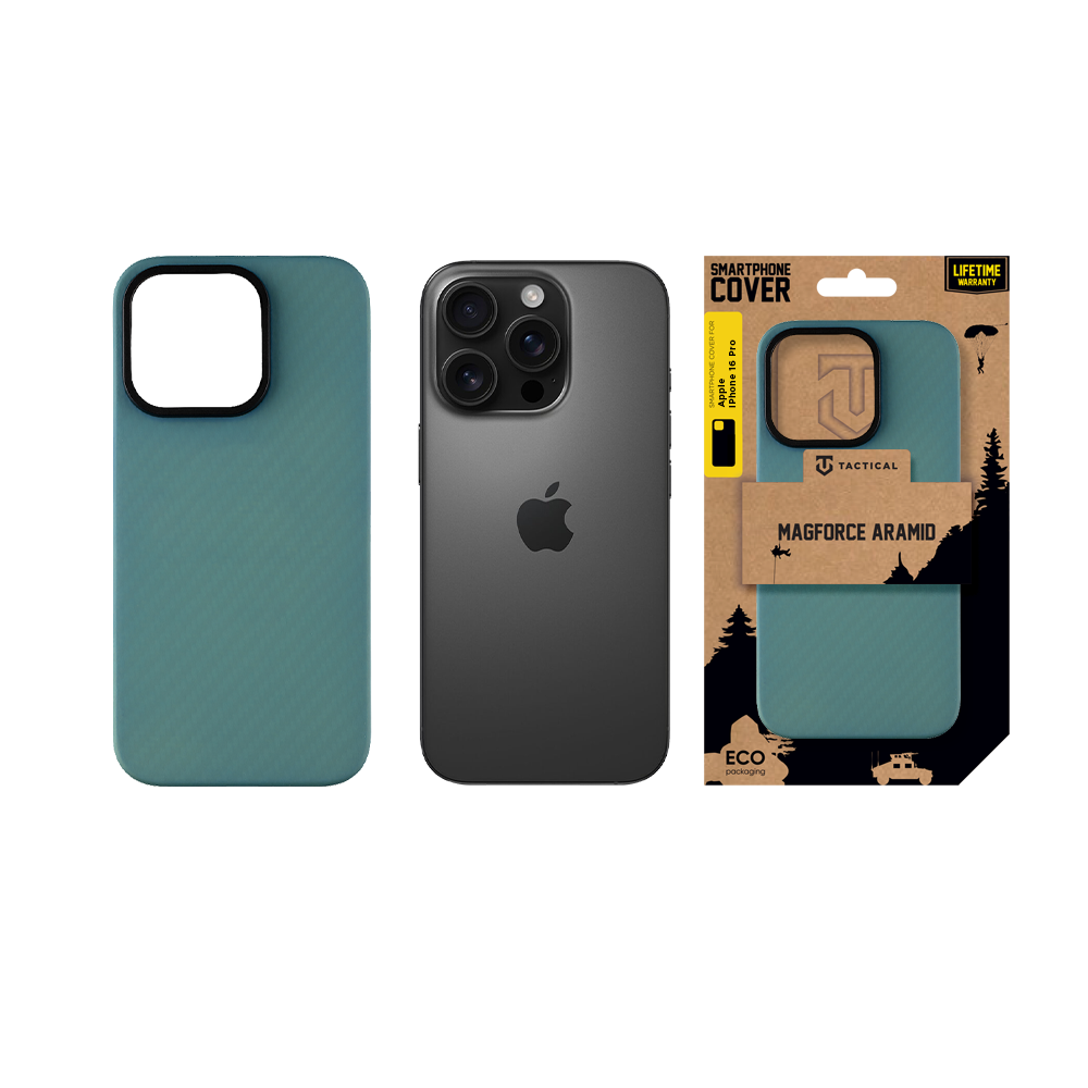 Tactical MagForce Aramid Kryt pro Apple iPhone 16 Pro Blue Jay