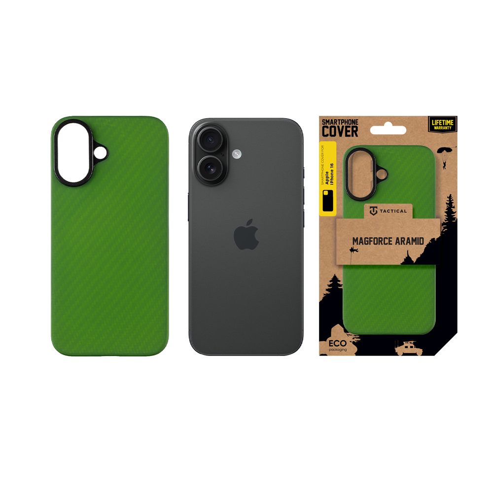 Tactical MagForce Aramid Kryt pro Apple iPhone 16 Green Toad