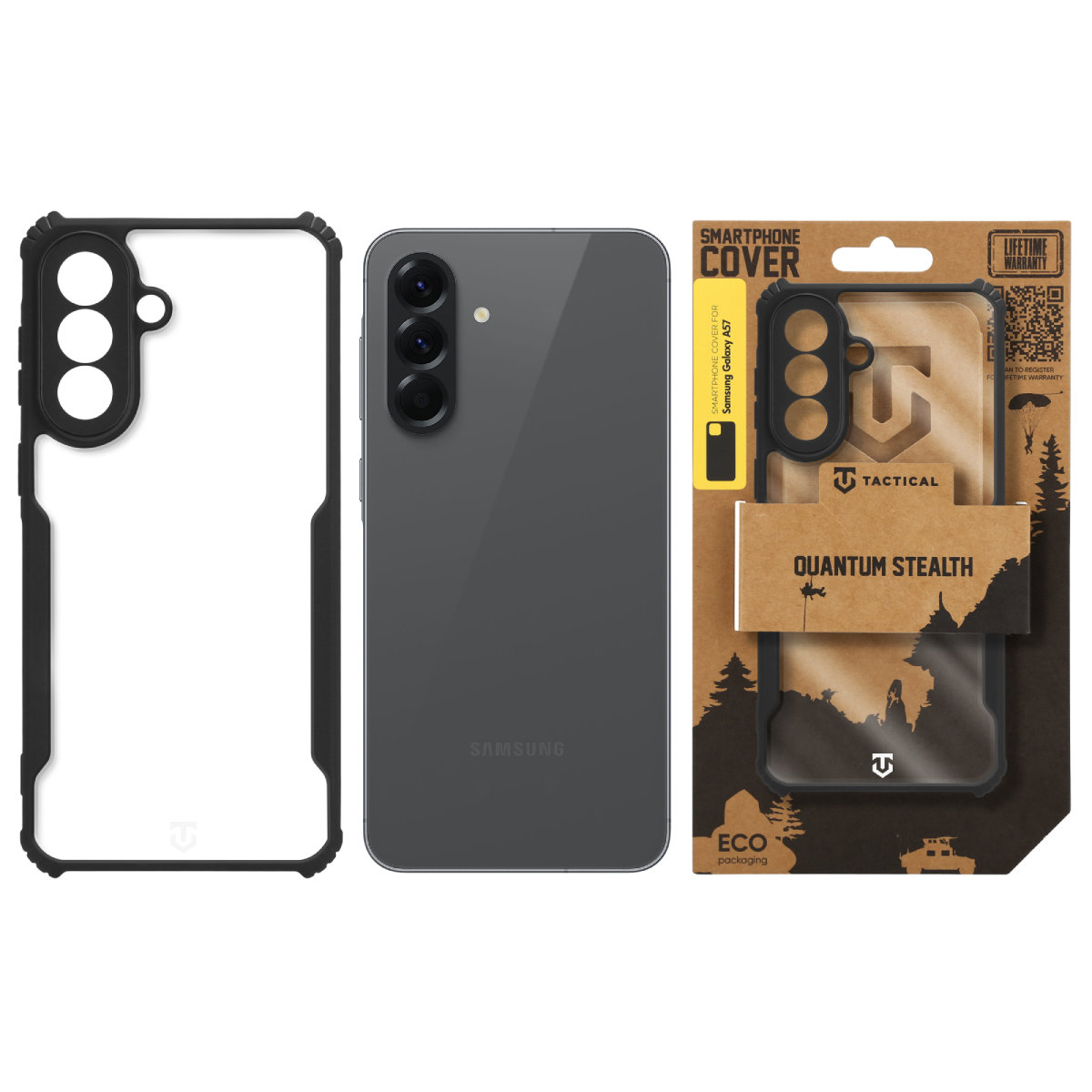 Tactical Quantum Stealth Kryt pro Samsung Galaxy A57 Clear/Black