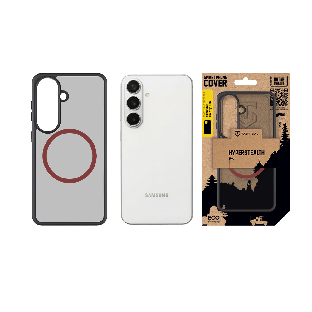 Zadný kryt Tactical MagForce Hyperstealth 2.0 pre Samsung Galaxy S26, čierna - červená