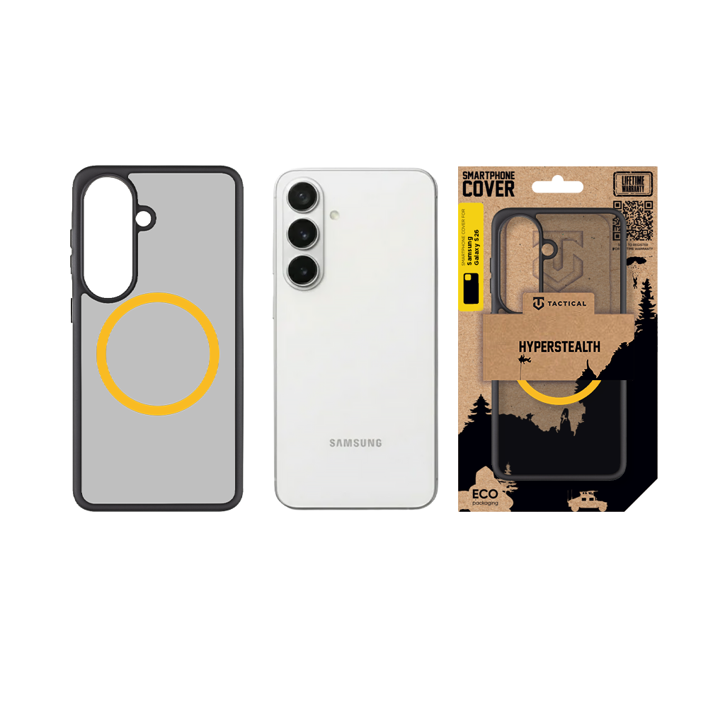 Zadný kryt Tactical MagForce Hyperstealth 2.0 pre Samsung Galaxy S26, čierna - žltá