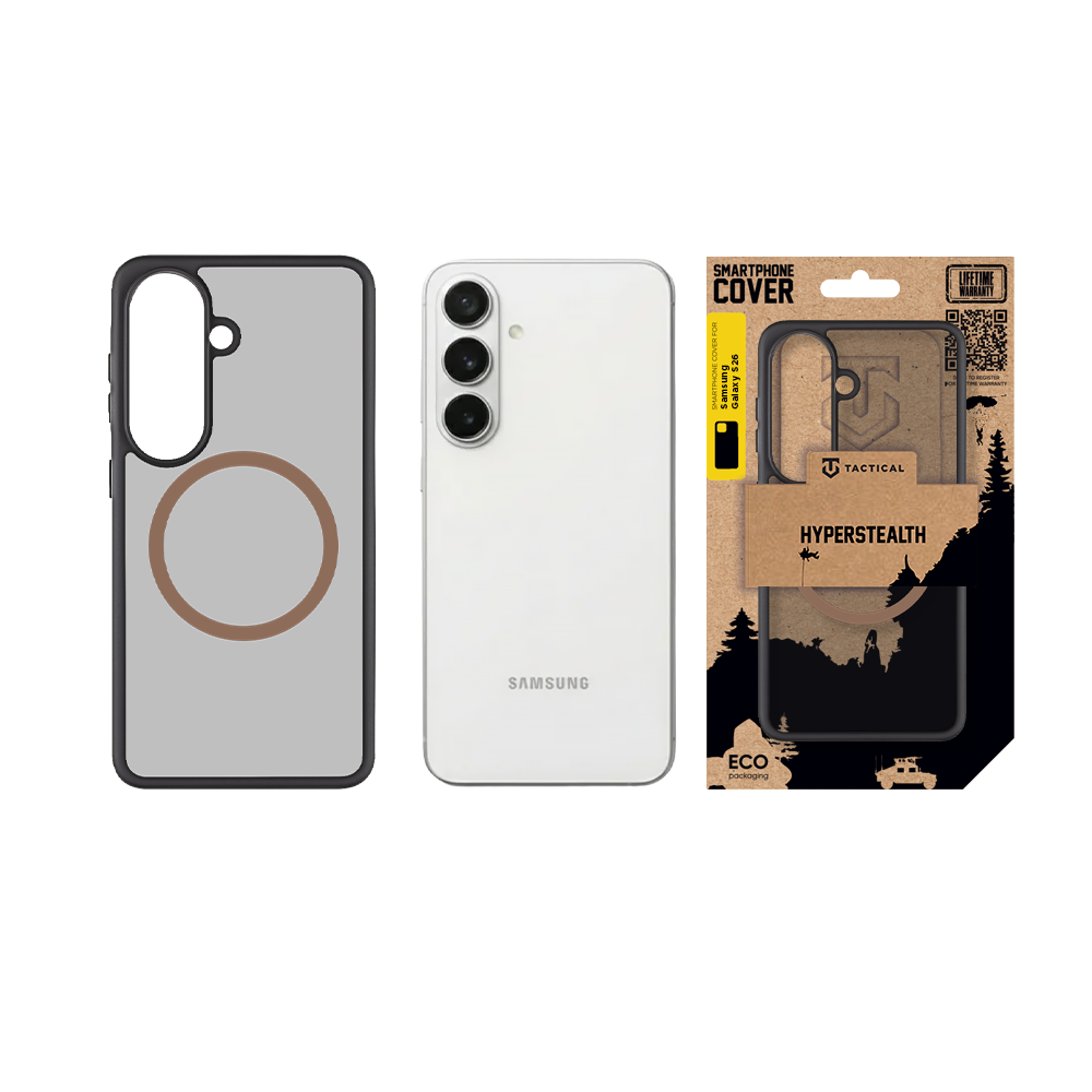 Zadný kryt Tactical MagForce Hyperstealth 2.0 pre Samsung Galaxy S26, čierna - teplá hnedá