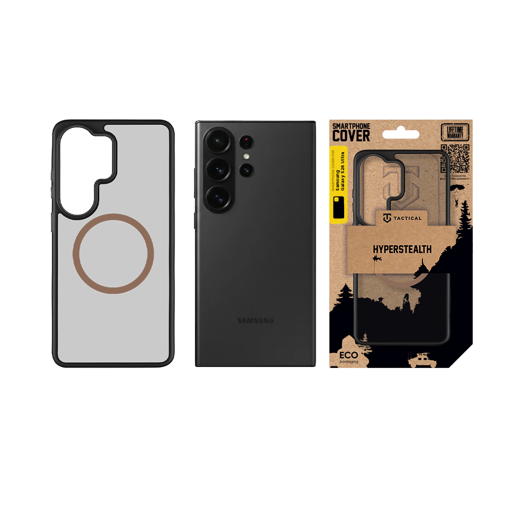 Zadný kryt Tactical MagForce Hyperstealth 2.0 pre Samsung Galaxy S26 Ultra, čierna - teplá hnedá
