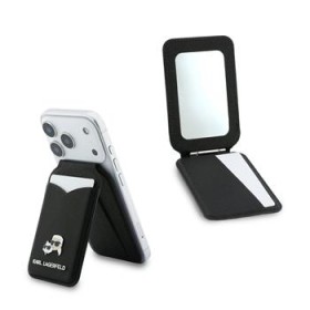Karl Lagerfeld Mirror MagSafe Cardslot Peněženka se Stojanem Black