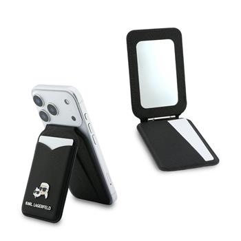 Peneženka se stojanem Karl Lagerfeld Mirror MagSafe Cardslot, černá