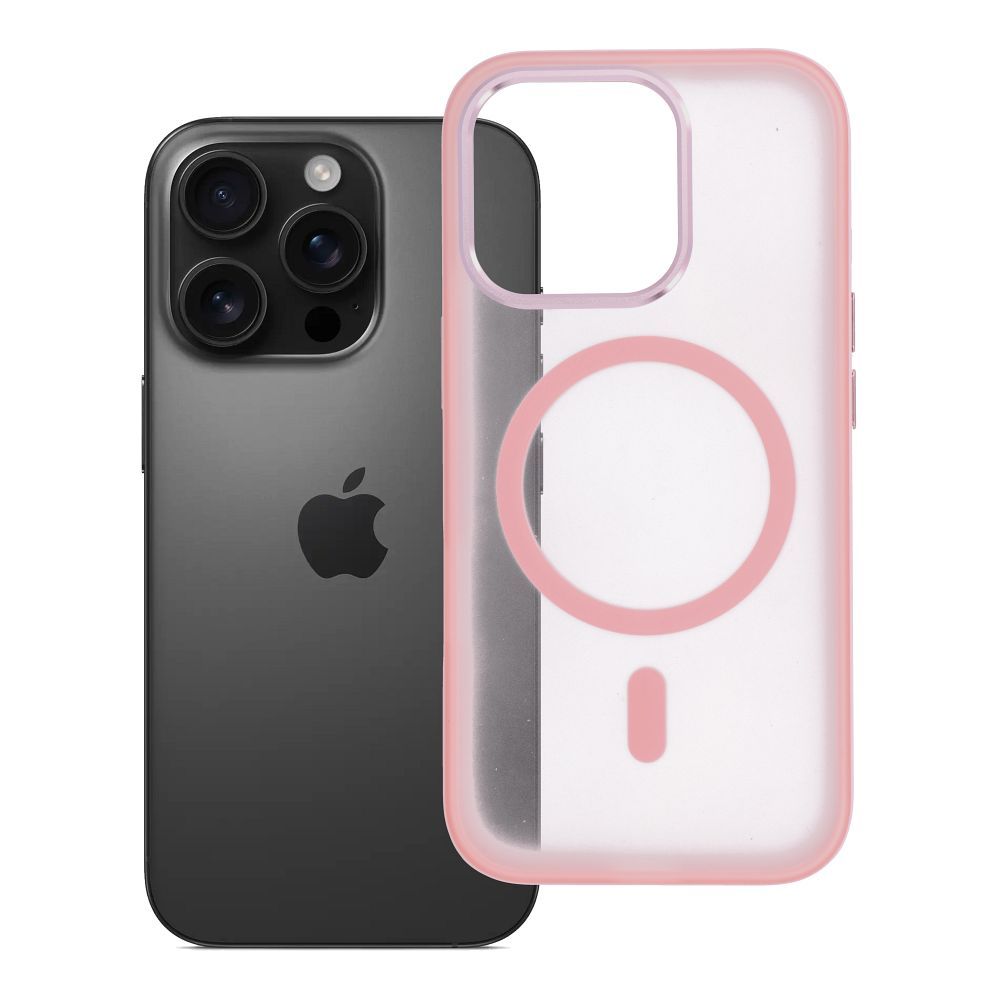 Zadní kryt FLEXLINE MAG COVER Case compatible with MagSafe pro Apple iPhone 16, růžová