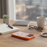 Zadní kryt FLEXLINE MAG COVER Case compatible with MagSafe pro Apple iPhone 17 Pro, oranžová