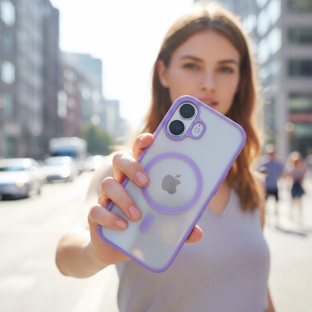 Zadní kryt FLEXLINE MAG COVER Case compatible with MagSafe pro Apple iPhone 17, fialová