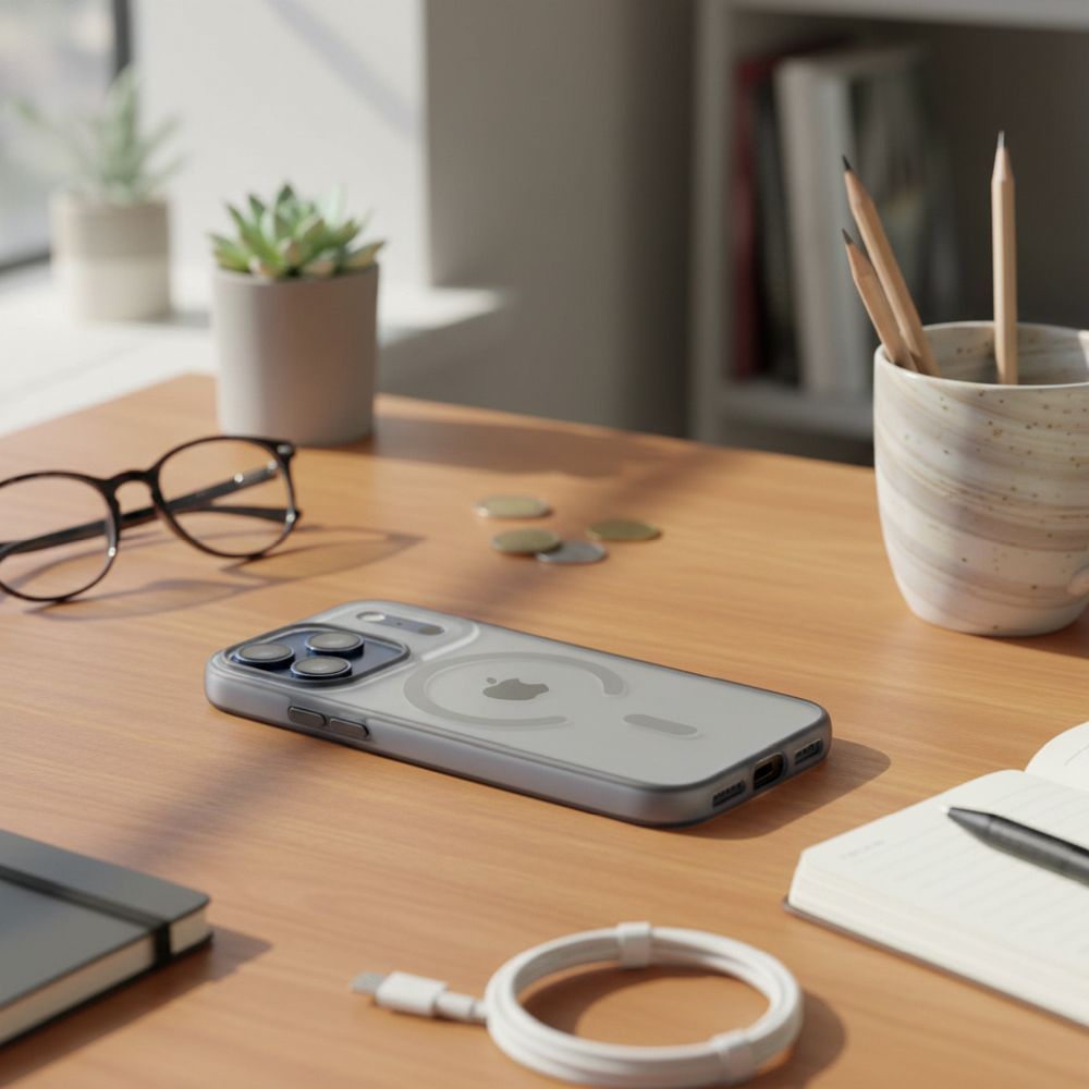 Zadní kryt FLEXLINE MAG COVER Case compatible with MagSafe pro Apple iPhone 16 Pro, šedá