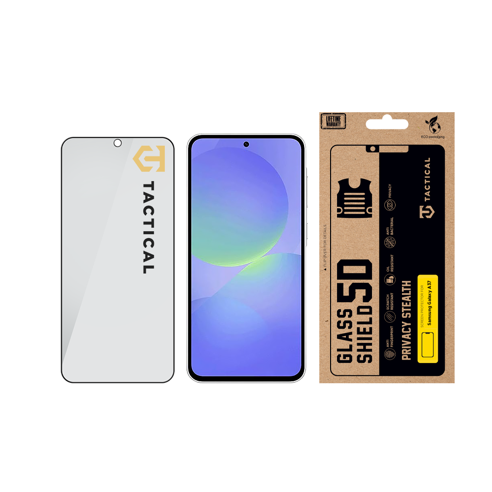Tactical Glass Shield Privacy Stealth 5D sklo pro Samsung Galaxy A37 Black