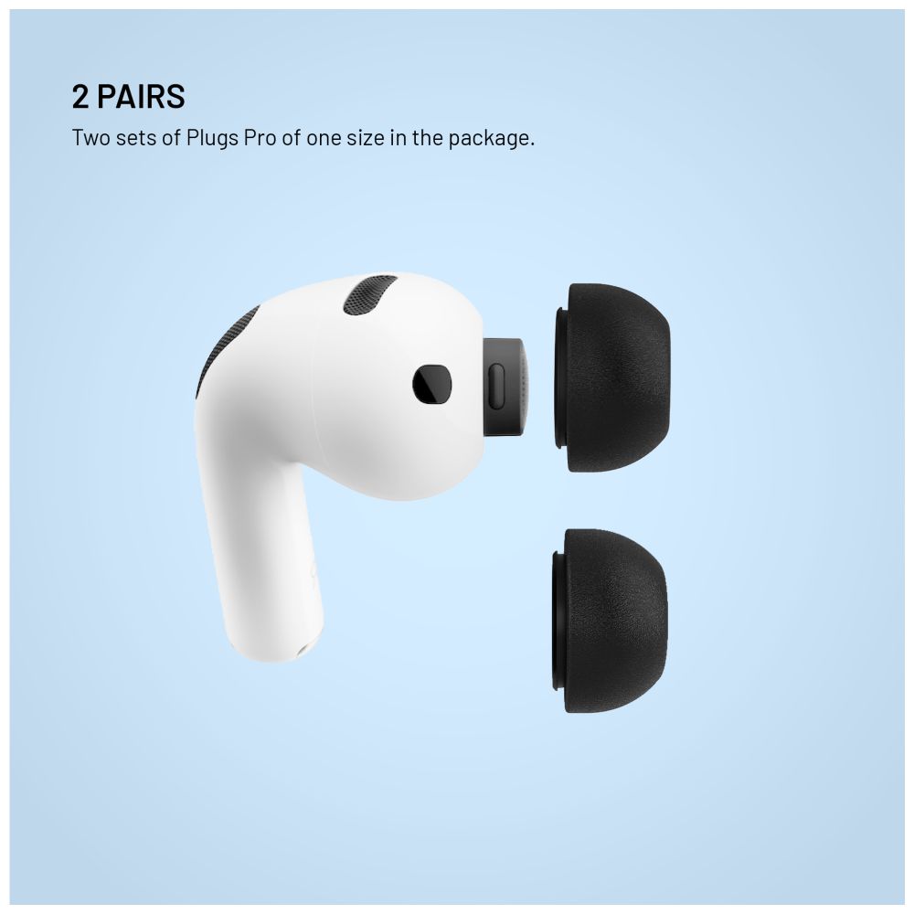 Špunty z paměťové pěny FIXED Plugs Pro pro Apple Airpods Pro 3, 2 sady, velikost L