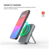 Powerbanka se stojánkem FIXED MagZen 5 Stand s integrovanou Apple Watch nabíječkou a podporou MagSafe, 5 000 mAh, šedá