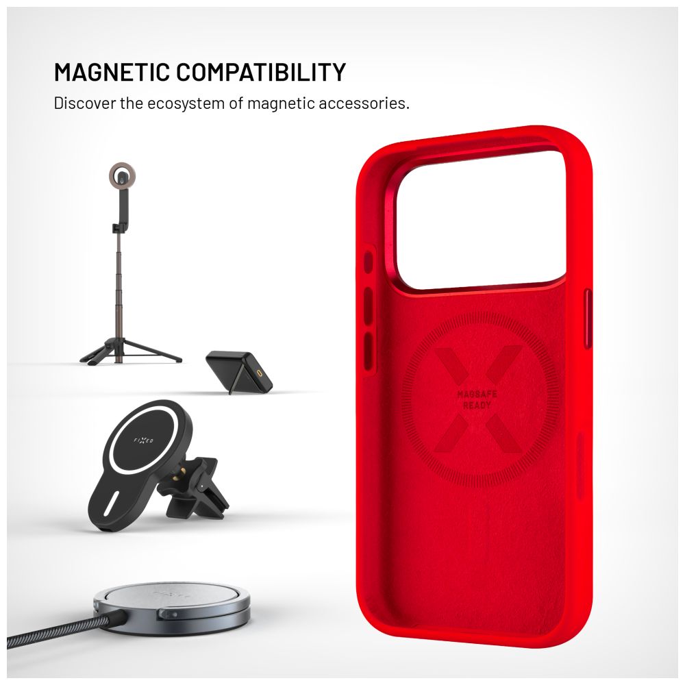 Zadní kryt FIXED MagFlow s podporou MagSafe pro Samsung Galaxy S26 Ultra, červený