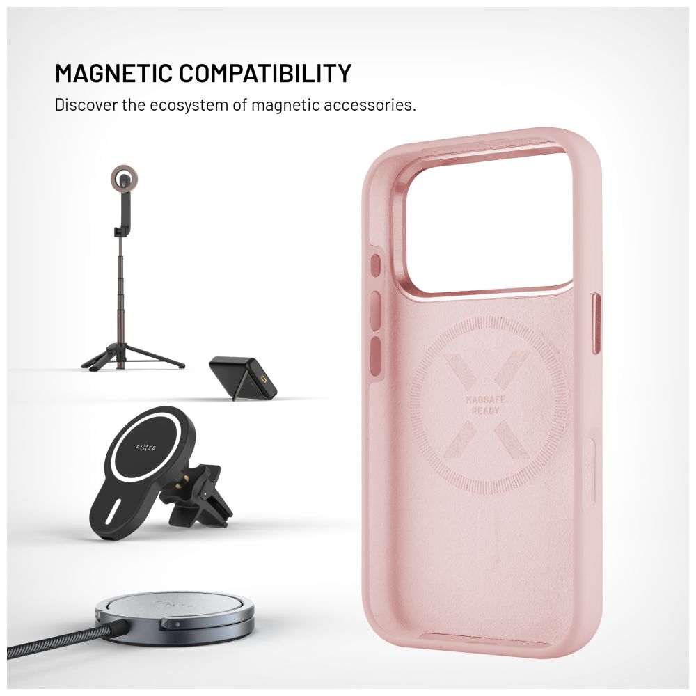 Zadní kryt FIXED MagFlow s podporou MagSafe pro Samsung Galaxy S26 Ultra, růžový