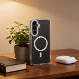 Case FRAME CLEAR HYBRID MAG COVER compatible with MagSafe for SAMSUNG S26 Plus transparent