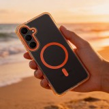 Case FRAME CLEAR HYBRID MAG COVER compatible with MagSafe for XIAOMI Redmi A5 hermes orange